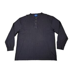Pendleton Henley Shirt Men’s 2XL Long Sleeve Brown Cotton Workwear Cotton/linen